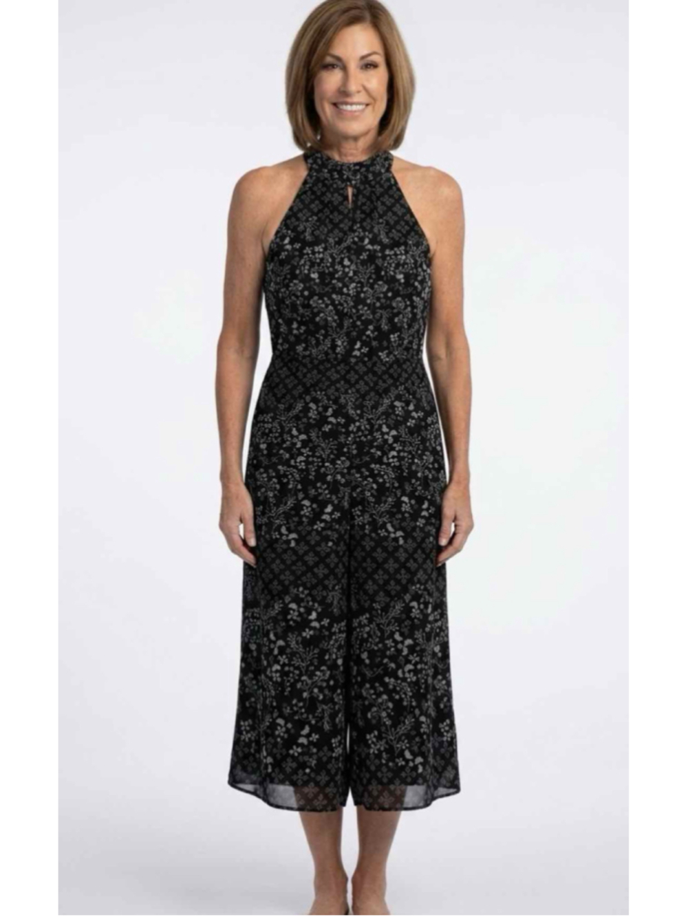 Ted Baker London Marcila Hazel High Neck Crop Wide Leg Jumpsuit Size 2 US 6